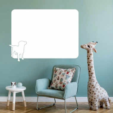 Dry-erase board dog 327 - Styled in a room with light-colored walls and pastel furniture.