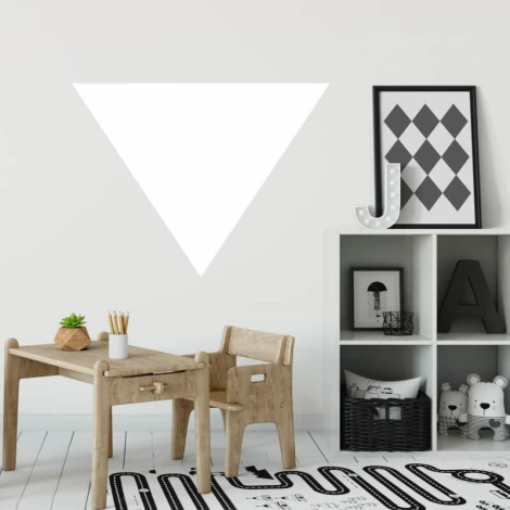 Triangle dry-erase board 321 - Styled in a children\'s room with light-colored walls and wooden furniture.