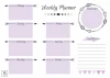 Weekly planner dry-erase board 405 - Graphic design with simple rectangles, days of the week, and arrows.