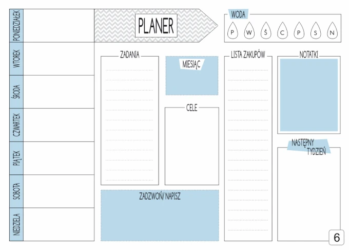 Magnetic dry-erase board planner 412 - Graphic design with a simple composition of rectangles and arrows in shades.