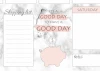 Magnetic dry-erase board Weekly planner 413 - Features pink accents on a marble background.