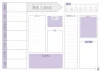 Weekly planner dry-erase board 411 - Rectangular grid with spaces for days of the week, lists, and notes.