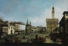 Reproduction of Piazza della Signoria in Florence by Canaletto, Bernardo Bellotto - Graphic design. Urban space.