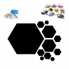 Chalkboard magnetic hexagon board 290 - Graphic design with hexagonal shapes in various sizes and colors.