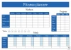Fitness planner dry-erase board 429 - Features a graphic design with a weekly schedule and sections.