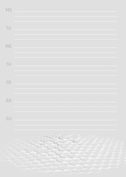 Weekly planner dry-erase board 425 - Features six horizontal lines on a white background at the bottom.