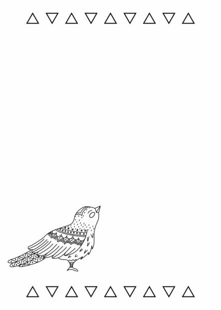 Dry-erase magnetic board for kids featuring a bird and triangles on a white background.