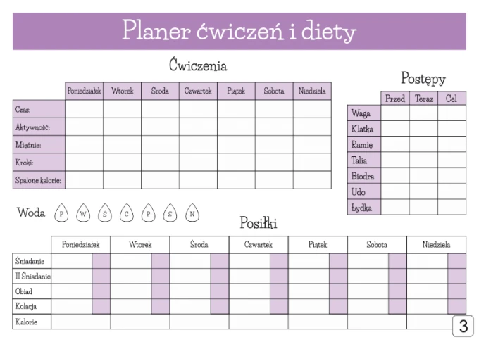 Magnetic dry-erase fitness planner 430 - Features a weekly schedule and spaces for notes.