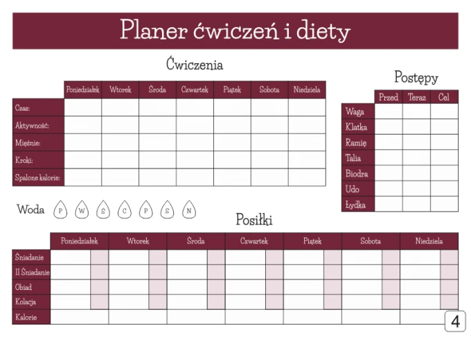 Magnetic dry-erase fitness planner 430 - Features a weekly schedule and space for notes.