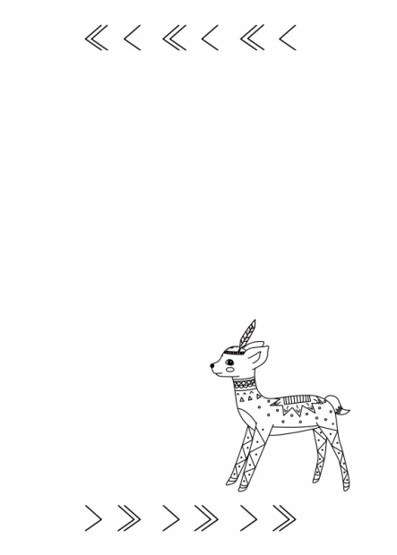 Dry-erase board for kids featuring a fawn with geometric patterns on a white background.