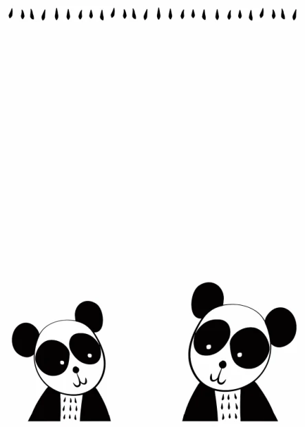 Dry-erase board for kids featuring bears - graphic design with two bears, large heads, black eyes, and ears on a white background.