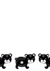 Dry-erase board for kids featuring bears 437 - Black bears with various patterns on a white background.