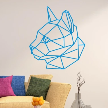 Cat wall sticker 2479 - Graphic design featuring a cat\'s head in geometric lines.