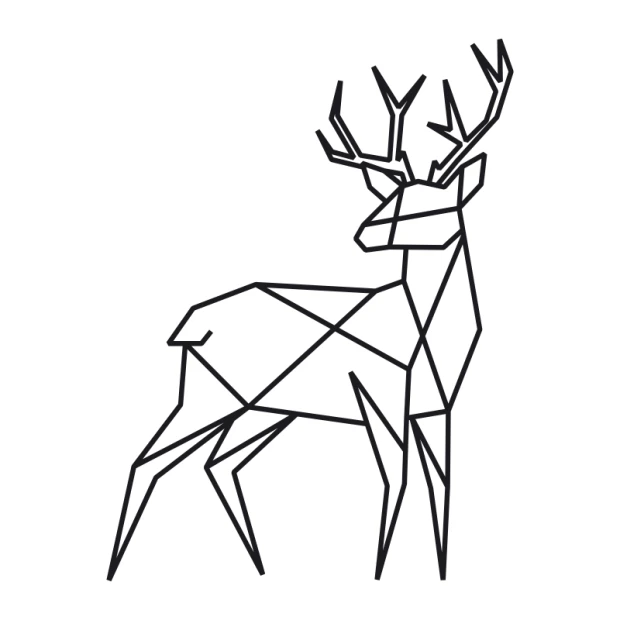 Wall sticker deer 2465 - Graphic design featuring a fawn in geometric shapes.