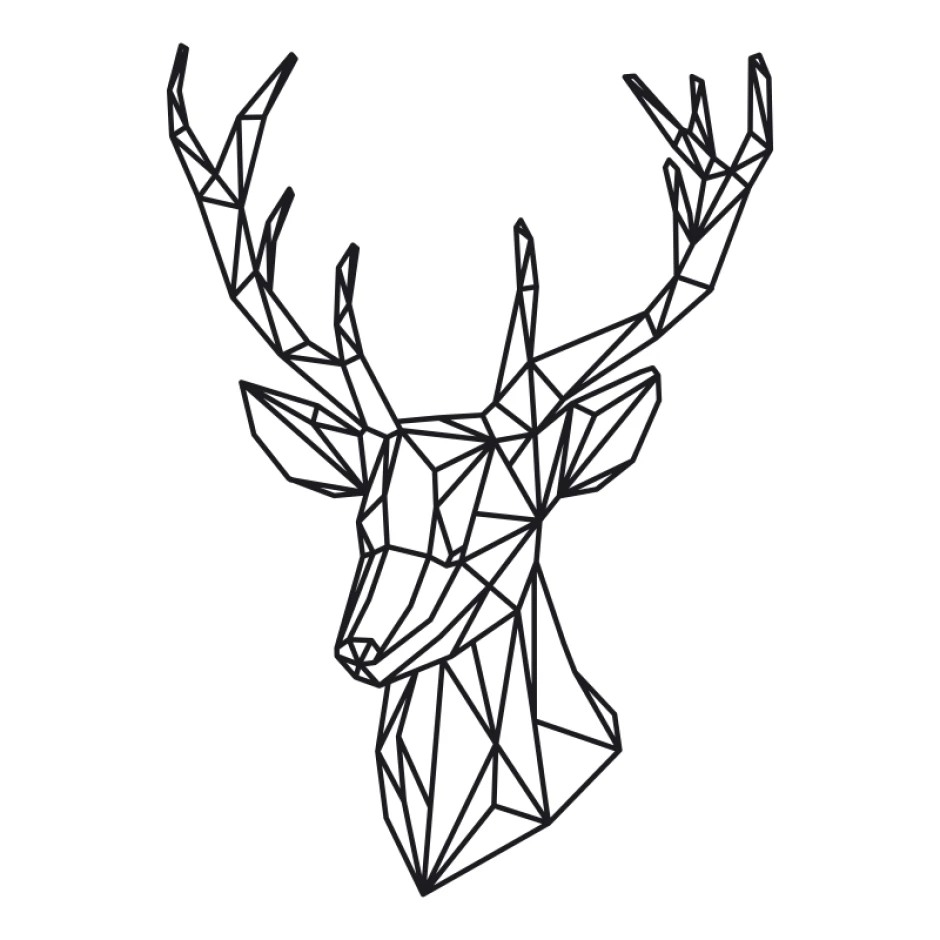 Wall sticker deer 2477 - Graphic design featuring a geometric deer with clear outlines.