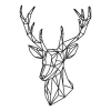 Wall sticker deer 2477 - Graphic design featuring a geometric deer with clear outlines.