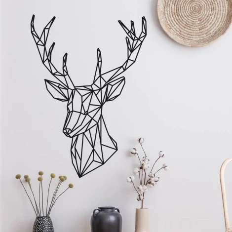 Wall sticker deer 2477 - Graphic design featuring a geometric silhouette of a deer with sharp angles.