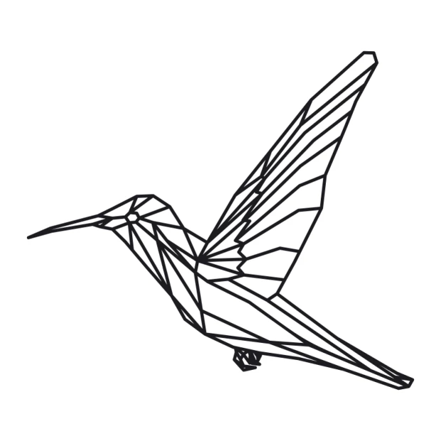 Hummingbird wall sticker 2476 - Graphic design featuring a geometric hummingbird with sharp angles.