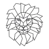 Wall sticker lion 2480 - Graphic design featuring a geometric lion head with sharp shapes.