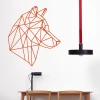 Wolf wall sticker 2478 - Graphic design featuring a geometric orange wolf head silhouette.