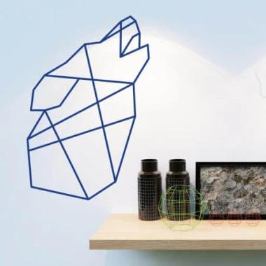 Wolf wall sticker 2482 - Graphic design featuring a wolf shape made of simple lines and angles.