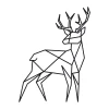 Deer painting template 2465 - Graphic design featuring a geometric deer with clear, simple lines.