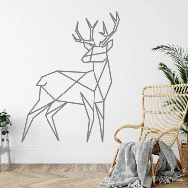Deer painting template 2465 - Graphic design featuring a deer in geometric shapes with clear outlines.