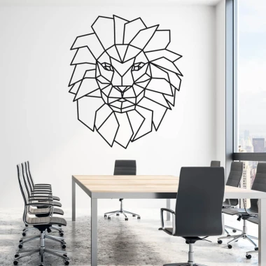 Lion painting template 2480 - Office arrangement. Minimalist interior style with light walls.