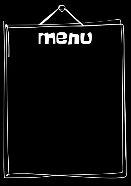 Chalkboard menu sign 081 - Simple design with menu text at the top and a large, smooth writing surface.