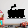 Chalkboard magnetic board for kids featuring a black locomotive with smoke design.