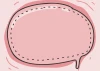 Dry-erase magnetic board speech bubble 450 - Graphic design with a dashed line shape on a pastel pink background.