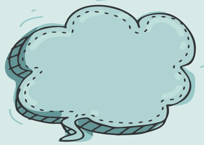 Dry-erase magnetic board Dymek 451 - Cloud-shaped design with outlines, filled with a light color.