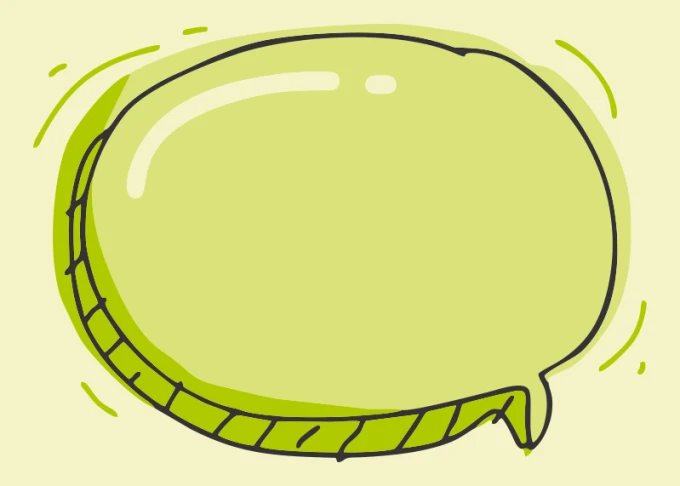 Dry-erase magnetic board speech bubble 453 - Graphic design. Rounded shape in light green.