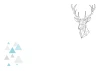 Dry-erase magnetic board with a geometric deer design in shades of gray and blue.