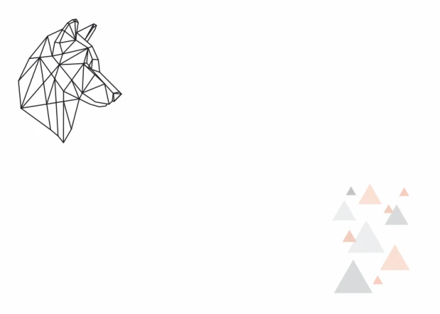 Dry-erase board wolf 457 - Graphic design featuring a geometric outline of a wolf\'s head and triangles.