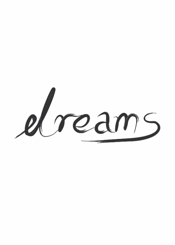 Dreams 023 Poster - Graphic design featuring the word "dreams" in black on a white background.