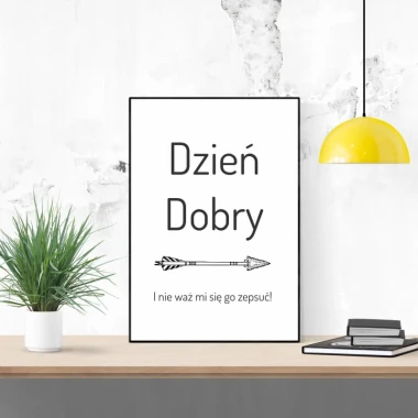 Good Morning 022 poster - Styled in a modern interior with light-colored walls and minimalist furniture.