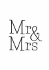 Mr&Mrs 028 Poster - Graphic design featuring large Mr and Mrs letters in a simple, elegant style on a white background.