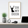 Oh My Deer 007 poster - Graphic design featuring a black stag with large antlers next to bold text.