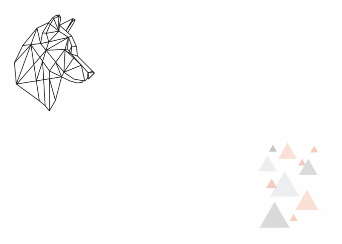 Dry-erase magnetic board wolf 457 - Graphic design featuring a geometric outline of a wolf.