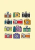 Camera Poster 081 - Graphic design featuring various cameras in different colors.
