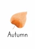 Autumn 047 poster - Graphic design featuring an orange leaf with the word Autumn below.