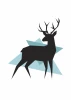 Elegant poster featuring a black deer on a pastel background, perfect for modern interiors.