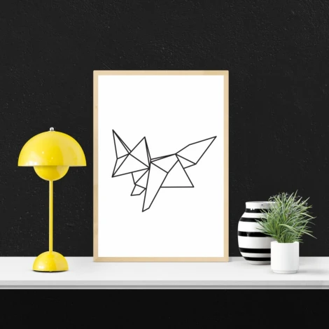 Fox poster 078 - Graphic design featuring a fox in geometric shapes.