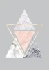 Marble Triangle Poster 062 - Graphic design featuring triangles in shades of gray, pink, and white with metallic accents.