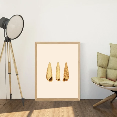 Shells poster 092 - Living room arrangement. Light walls and wooden floor.