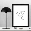 Bird poster 071 - Graphic design featuring a bird made of geometric shapes.