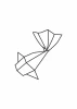 Fish poster 072 - A minimalist design featuring a fish with clear outlines and geometric shapes.