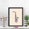 Saxophone poster 084 - Graphic design featuring a saxophone on a light background.