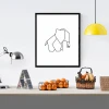 Elephant poster 074 - Kitchen decor with white walls and gray furniture.